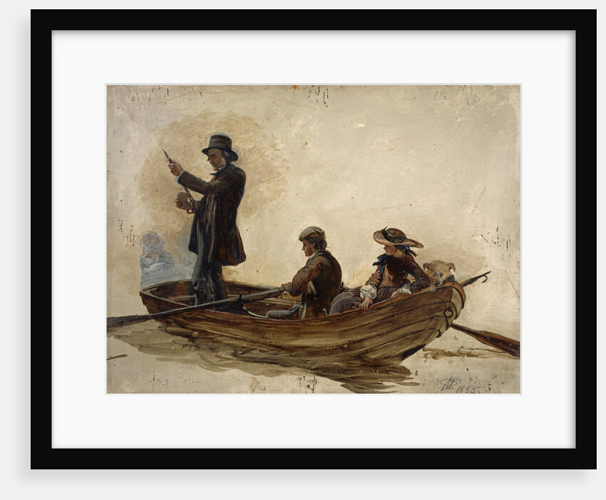 Rev. Thomas Guthrie, 1803 - 1873. Preacher and philanthropist (With his children, Patrick and Anne, fishing on Lochlee) by Sir George Harvey
